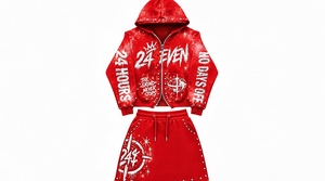 Conjunto de Sudadera con Capucha de 2 Piezas Color Granate para Mujer, con Estampado de Letras, Decoración con Remaches, Estilo Urbano, para Todas las Temporadas, Corte Regular - Product Image 4