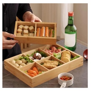 Bandeja Organizadora Decorativa Rectangular de Madera con 6 Compartimentos, Diseño Elegante, Móvil, para Cocina u Oficina, Venta al Por Mayor - Product Image 2