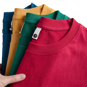 T-shirt classique pour homme en coton uni, col rond, manches courtes, confortable, léger, vêtement décontracté, prix d'usine, vente en gros - Product Image 1