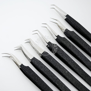 Bulk Eyelash Extension Tweezers Curved Classic Volume Boot Tweezer Strong Grip Non Slip Precision Lash <b>Tool</b> - Product Image 3