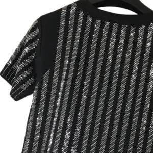 Casual Wear Men Rhinestone T Shirt Anti Wrinkle Hot Selling Premium Quality Cheap Price Men Rhinestone T Shirt with Custom Logo - Product Image 5