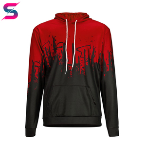Ensemble de survêtement léger pour homme, style hip-hop, imprimé numérique, avec pantalon à cordon et sweat à capuche à manches longues, coloris rouge et noir - Product Image 5