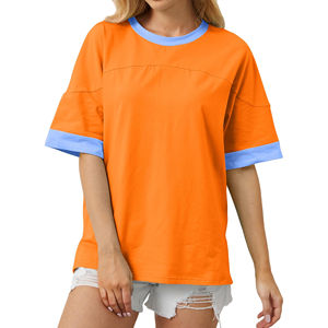 Camiseta Holgada de Verano Personalizada para Mujer, 100% Algodón Transpirable, Manga Corta, Color Personalizado, Logotipo Personalizado, Alta Calidad - Product Image 1