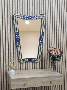 Cadre de miroir en os de chameau fait main, écologique, avec logo personnalisé, design floral élégant - Product Image 4