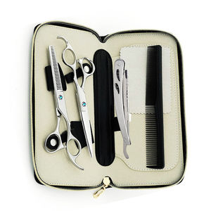 New Style Sharp Barber <b>Thinning</b> Shears Kit with <b>Mirror</b> Polish Stainless Steel Scissors Set Steel Handle Comb Lightweight - Product Image 2