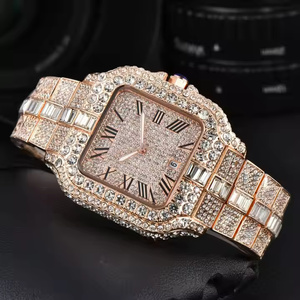 Shadow Light Stylish iced out Moissanite Diamond Quartz Watch for Men with Modern Look and Smooth Finish - Product Image 2