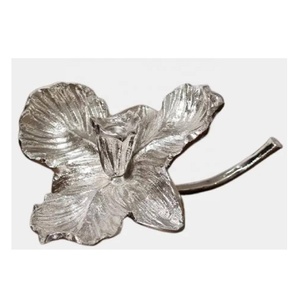 Handmade Aluminium Flower Shape Candle Holder Set 2 for Dining Table Centerpiece Home Decor Christmas Festive Decorative - Product Image 1