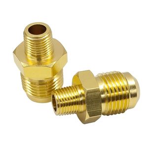 Raccords de tuyauterie évasés en laiton, connecteur mâle en acier inoxydable, lisse, technique de forgeage à 37 degrés, filetages NPT BSPP/BSPT, tête hexagonale - Product Image 6