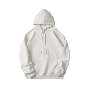 Sweat-shirt à capuche marron pour homme, coupe ample, en molleton de coton, décontracté, avec poche, respirant, 370g, vêtement d'hiver - Product Image 2