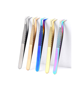 Ensemble de pinces à cils colorées et pinces individuelles - Acier inoxydable, longueur 10 mm, pointe lisse, prise parfaite et durable - Product Image 1