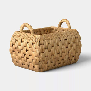Cesta de Almacenamiento de Jacinto de Agua Natural con Asa |   Hecho a mano en Vietnam |   Diseño Personalizado, OEM, ODM y Venta al por Mayor - Product Image 1
