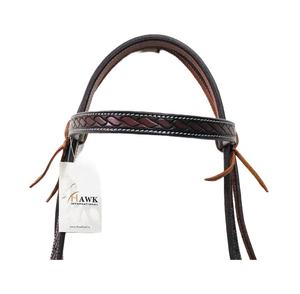 Brida de caballo de cuero genuino occidental marrón de calidad superior con cabezal de logotipo personalizado para equitación ecuestre - Product Image 2