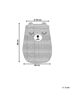 Cesta de Almacenamiento Infantil de Mimbre Natural Hecha a Mano con Diseño de Oso de Peluche, Venta al por Mayor, Ecológica, Hecha en Vietnam - Product Image 3