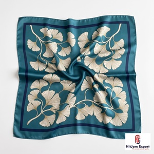 high quality custom printed <b>silk</b> feel <b>square</b> <b>scarf</b> manufacturer lightweight women fashion accessories OEM ODM supplier wholesale - Product Image 6