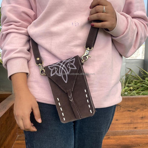 Sac polyvalent en cuir de daim pour téléphone portable Sac à bandoulière en cuir véritable de haute qualité pour femmes - Product Image 2
