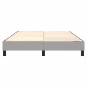 Cadre de lit double rembourré gris clair en bois d'ingénierie avec contreplaqué en polyester – Catégorie : Lit en bois d'ingénierie - Product Image 5