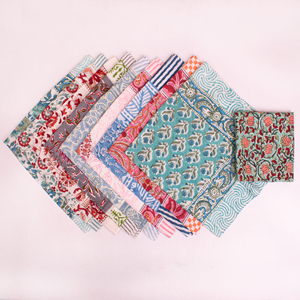Pañuelo Cuadrado Ligero de Algodón Orgánico Multicolor, Estampado Boho, Ecológico, Hecho a Mano, para Cabello y Cuello, Unisex - Product Image 4