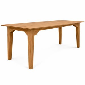 Solid Teak Contemporary Rectangular Dining Table with Reverse Keystone <b>Corner</b> <b>Brackets</b> Waterproof Design <b>for</b> Villa School Use - Product Image 3