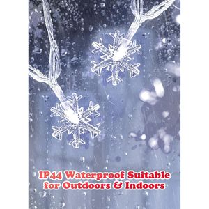 Confezione da 2 Luci Natalizie a LED a Forma di Fiocco di Neve, 26 Piedi, 50 LED, a Batteria, 8 Modalità di Illuminazione, Impermeabili e Infrangibili - Product Image 2