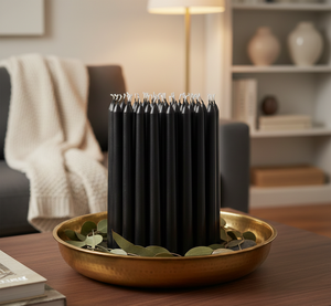 Velas Cónicas de Cera de Parafina Negra Elegancia de Medianoche, Paquete al por Mayor para Organizadores de Eventos y Mayoristas, Pedidos de Navidad y Pascua - Product Image 2