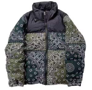 Chaqueta Acolchada para Hombre con Estampado Paisley, Cuello Alto, Cierre de Cremallera, Resistente al Viento, Ropa Exterior Casual de Invierno, Relleno Grueso de Poliéster - Product Image 1