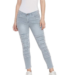 Nouveau style – Jean décontracté d'hiver pour femme, idéal pour l'extérieur, qualité supérieure, délavage foncé uni, 100 % coton, à prix abordable - Product Image 1