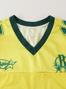 Camiseta de Fútbol Americano Y2K Premium Oversized Sublimada, Superventas, Transpirable, Estilo Urbano Holgado, Cuello en V, Retro - Product Image 5