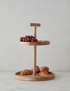 Soporte de madera natural para exhibir pasteles con acabado liso para uso en cocina y panadería - Product Image 5
