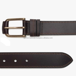 Ceinture pour homme avec logo personnalisé, en cuir pleine fleur véritable, boucle en laiton, prix de gros d'usine - Product Image 4