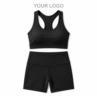 Ensemble de vêtements de sport 2 pièces pour femmes, combinaison et short taille haute, vêtements de yoga et de fitness, vêtements d'entraînement personnalisés OEM