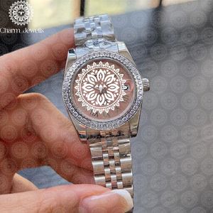 Reloj de Lujo Charm_Jewells de Acero Inoxidable con Caja Redonda de 36 mm, Cuarzo Analógico, Bisel con Diamantes, Moda Femenina - Product Image 1