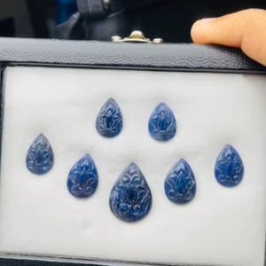 Zafiro azul natural tallado en forma de pera, 7 piezas, calidad y brillo AAA, solo calentado, con excelente color, corte y pulido perfectos. - Product Image 4