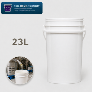 23L Resin Storage Bucket with Pouring Spout Lid; Leak-proof Industrial Pail for Liquid Chemical - Product Image 1