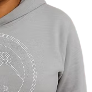 Sudadera con Capucha Gris para Mujer, con Logotipo Redondo Transparente y Brillante, Informal, de Manga Larga, para Uso Diario, Ropa Cómoda para el Estilo de Vida - Product Image 3
