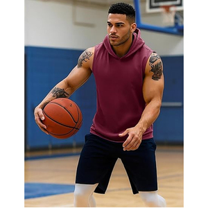 Chaleco Deportivo de Algodón para Hombre, Estilo Informal, para Gimnasio, Fitness, Culturismo, con Capucha, Camiseta sin Mangas para Entrenamiento y Running - Product Image 2