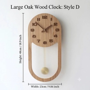 Horloge murale en bois moderne la plus vendue, forme arquée, design à pendule analogique à quartz, décoration minimaliste pour salon - Product Image 6