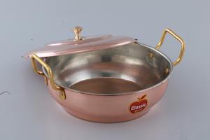 Ensemble de 6 ustensiles de cuisine en cuivre faits à la main, rouge, poignée en métal durable, couvercles en verre transparent, design artisanal turc de luxe - Product Image 3