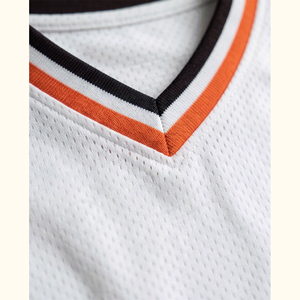 Maillot de football blanc à col en V et manches courtes pour homme, en maille respirante, coupe classique, toutes saisons, couleur unie, vêtements de sport - Product Image 4