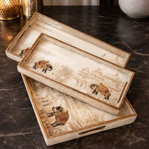 Universal Storage Wooden Printed Tray Multi Purpose Wooden Printed Tray for Home Organization Wholesale High Quality <b>Platter</b> - Product Image 1