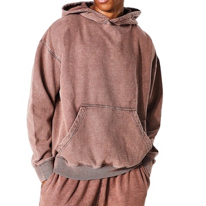 Sweat à capuche personnalisé de haute qualité lavé à l'acide 100% coton poids lourd goutte épaule sweats à capuche lavés à l'acide hommes par BS 2026 - Product Image 3