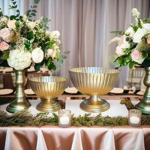 Vase à fleurs moderne en fer finition or, résistant à la rouille, pièce maîtresse pour la décoration de la maison et de la table de mariage - Product Image 4