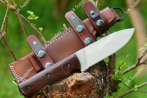 มีดทำมือจากเหล็กกล้าไร้สนิม 12C27 แบบฟูลแทงค์ ดรอปพอยต์ สำหรับกิจกรรมกลางแจ้ง ตั้งแคมป์ ล่าสัตว์ เอาตัวรอด ด้ามไม้พะยูง แข็งแรงทนทาน รับผลิตตามแบบ OEM - Product Image 5