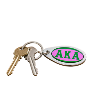 Pink and Green Oval Acrylic Keychain Custom Logo Key Ring Lightweight Acrylic Pendant <b>Bag</b> <b>Charm</b> Promotional Gift Accessory - Product Image 1
