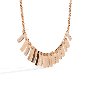 10K 14K 18K Rose Gold <b>Necklace</b> Featuring Brilliant Round Lab Grown Diamond Elegant Women <b>Statement</b> Diamond <b>Necklace</b> - Product Image 4