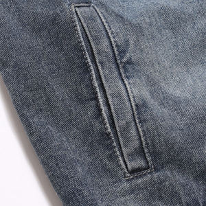 Men's Slim Fit Stonewashed <b>Denim</b> <b>Jacket</b> With Zipper Closure And Pockets Casual Style Autumn Wear - Product Image 5