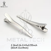 Fermagli professionali curvi in acciaio inossidabile a becco d'anatra, ad alta tensione, antiscivolo, per sezionare i capelli in salone, strumento METAL TECH