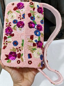 กระเป๋าถือทรงสี่เหลี่ยมผืนผ้า ALI FASHION ART ทำมือ ซักได้ พร้อมลายปักโพลีเอสเตอร์ ลูกปัดแก้ว ลูกเต๋า และการ์ด สำหรับใช้ในชีวิตประจำวัน - Product Image 3