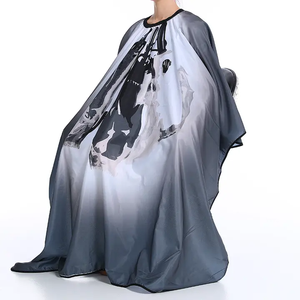 Cape de Coiffure Professionnelle de Haute Qualité, Imperméable, Motif Flammes Vintage, Col Élastique Ajustable pour Barbier - Product Image 4