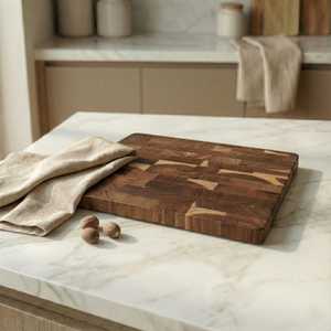 Planche à découper ronde double face professionnelle de qualité supérieure, écologique, antidérapante, pour la cuisine - Vente en gros - Product Image 1