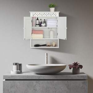 Gabinete de pared de doble puerta tallado FCH, diseño elegante para almacenamiento en el hogar o la oficina - Product Image 1